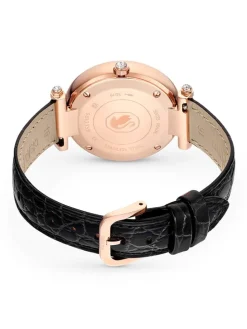 Quarzuhr in Schwarz/ Roségold/ Weiß