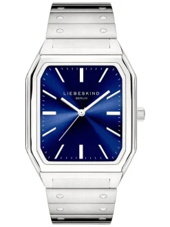 Quarzuhr in Silber/ Blau