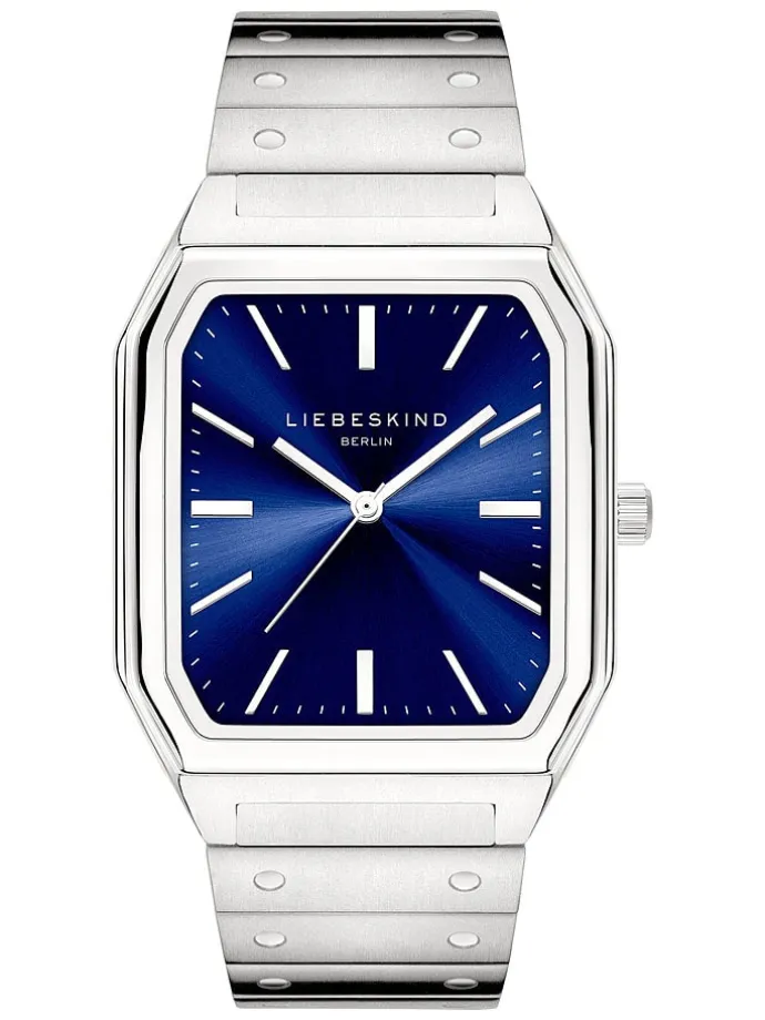 Quarzuhr in Silber/ Blau