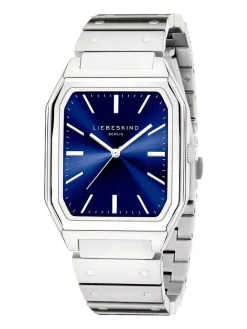 Quarzuhr in Silber/ Blau
