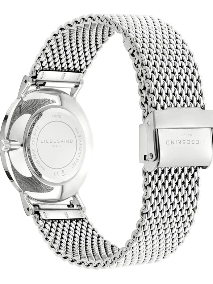 Quarzuhr in Silber/ Khaki