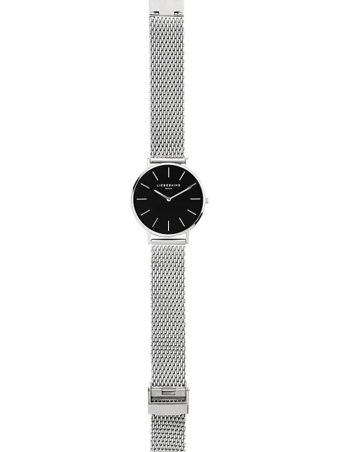 Quarzuhr in Silber/ Schwarz
