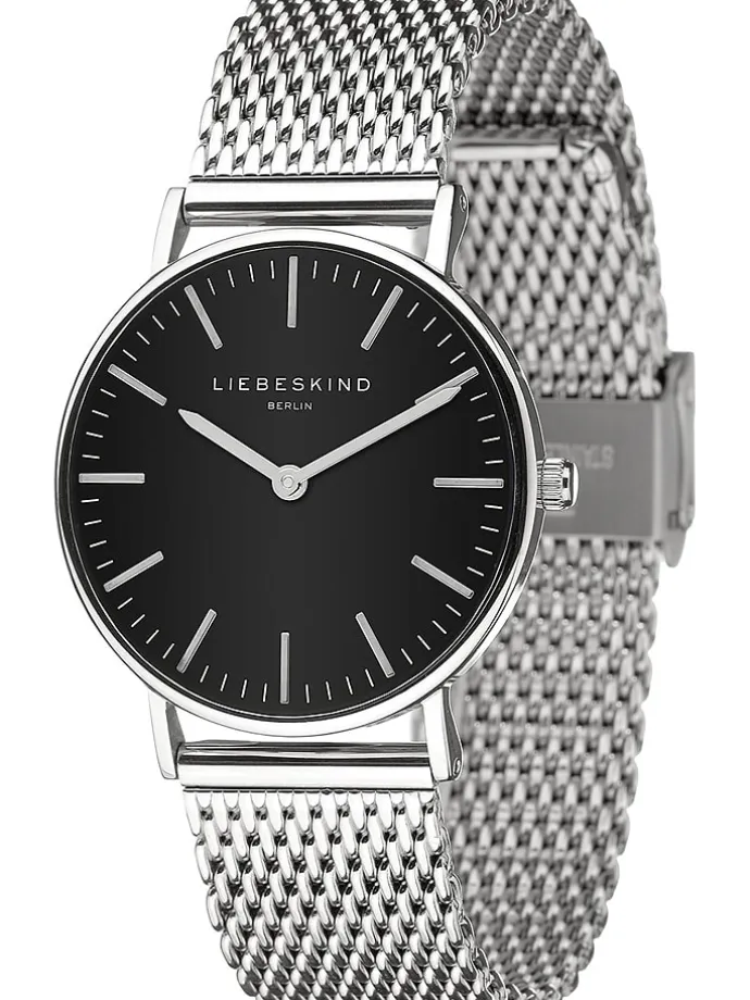Quarzuhr in Silber/ Schwarz