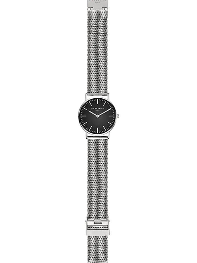 Quarzuhr in Silber/ Schwarz