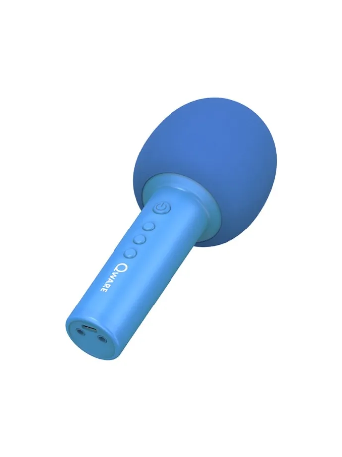 Qware Kabelloses Karaoke Mikrofon mit Bluetooth & Lautsprecher in Blau