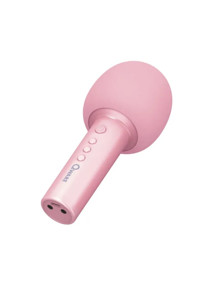 Qware Kabelloses Karaoke Mikrofon mit Bluetooth & Lautsprecher in Rosa