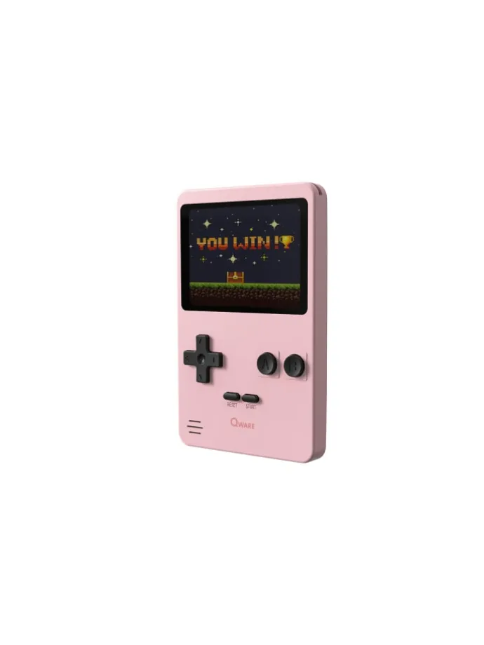 Qware Retro Spielkonsole Handheld 240 Spiele für unterwegs in Rosa