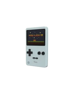 Qware Retro Spielkonsole Handheld 240 Spiele für unterwegs in Grau