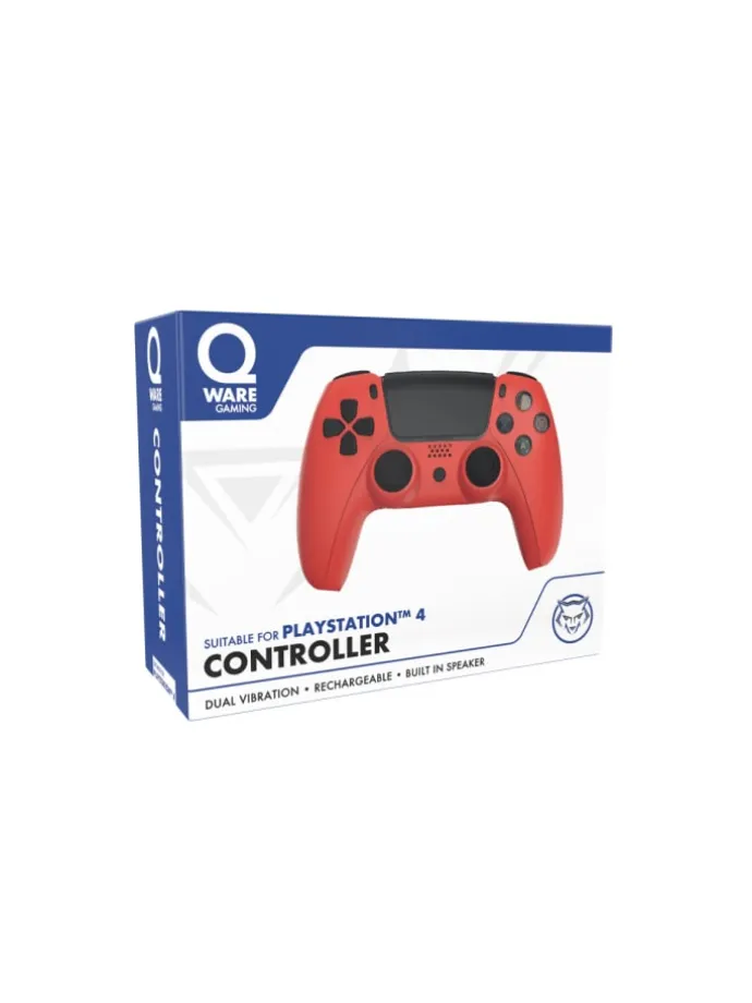 Qware Wireless Controller kompatibel mit PlayStation 4 in Rot