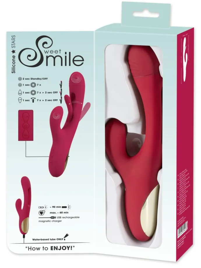 Rabbitvibrator Rabbit Vibrator with G-Spot Stimulation in rot