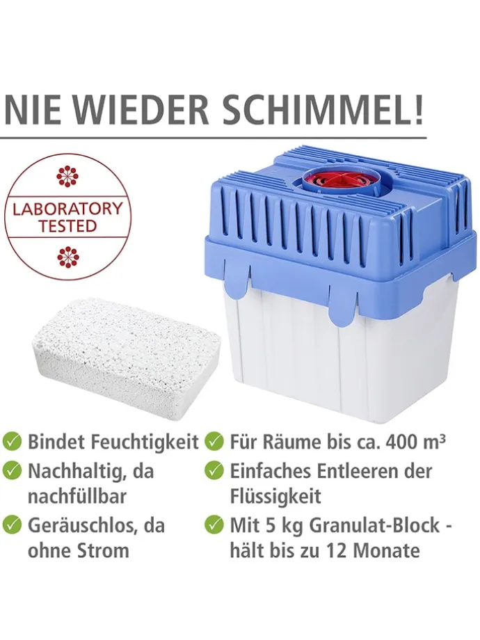 Raumentfeuchter "Feuchtigkeitskiller" in Blau/ Weiß