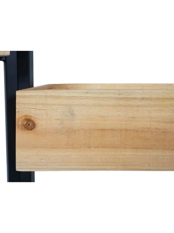 Raumteiler mit Pflanzkasten L32, Gestell schwarz, naturfarben