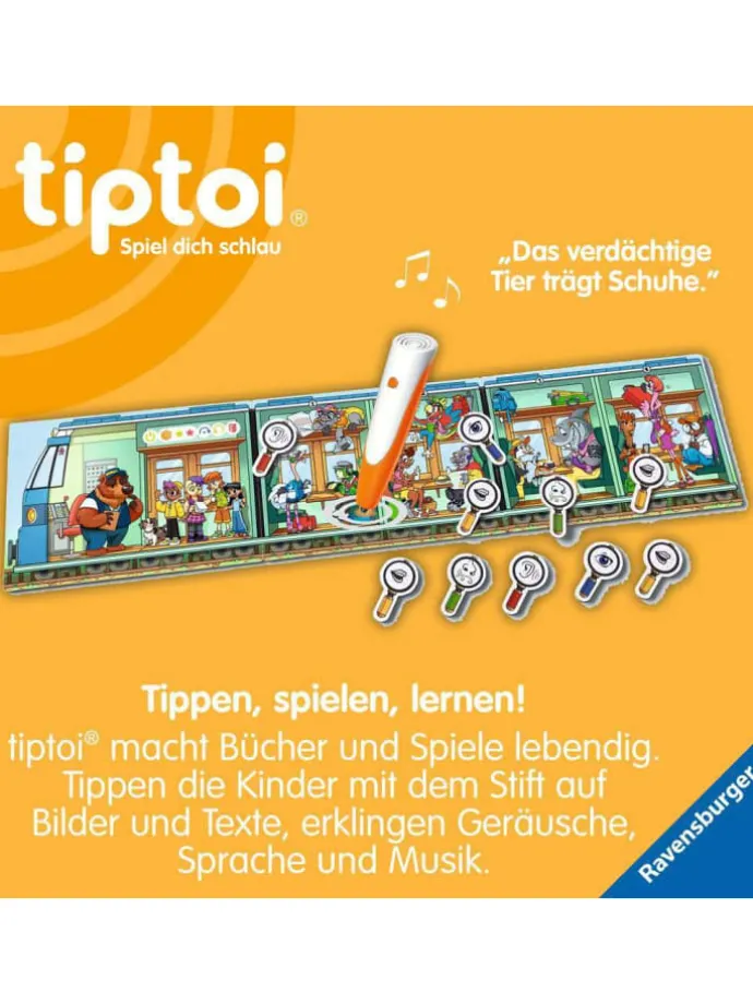 Ravensburger Lernspiel Team SMART ermittelt: Diebstahl im Tier-Express in bunt