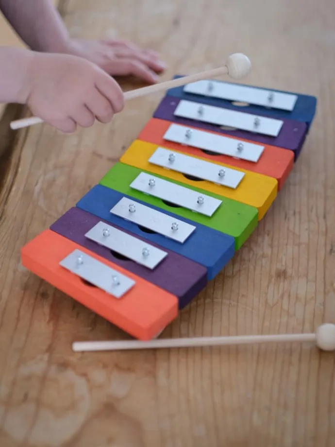 Regenbogen Glockenspiel, pentatonisch aus Erlenholz in regenbogenfarben