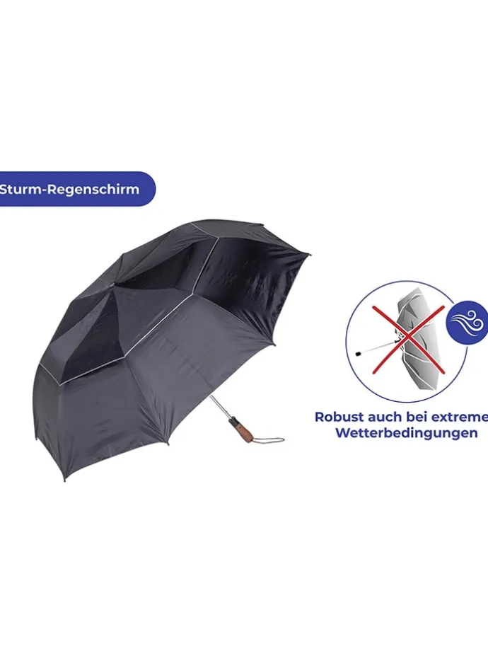Regenschirm in Schwarz - Ø 130 cm
