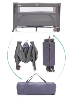 Reisebeistellbett Exklusiv in Grau Melange