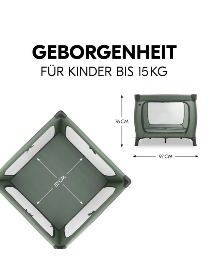 Reisebett & Laufgitter Sleep N Play SQ Set in gruen