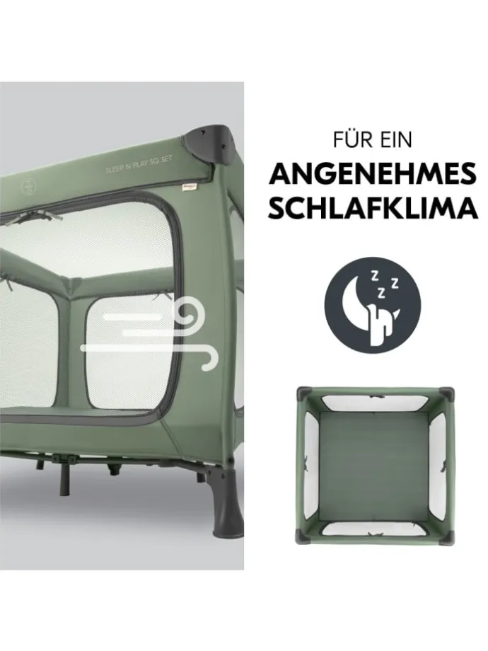 Reisebett & Laufgitter Sleep N Play SQ Set in gruen