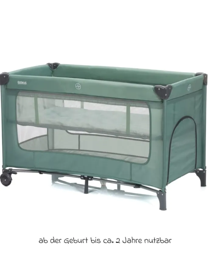 Reisebett Capri ab Geburt - 15 kg mit verstellbarem in gruen