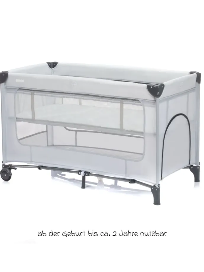 Reisebett Capri ab Geburt - 15 kg mit verstellbarem in grau