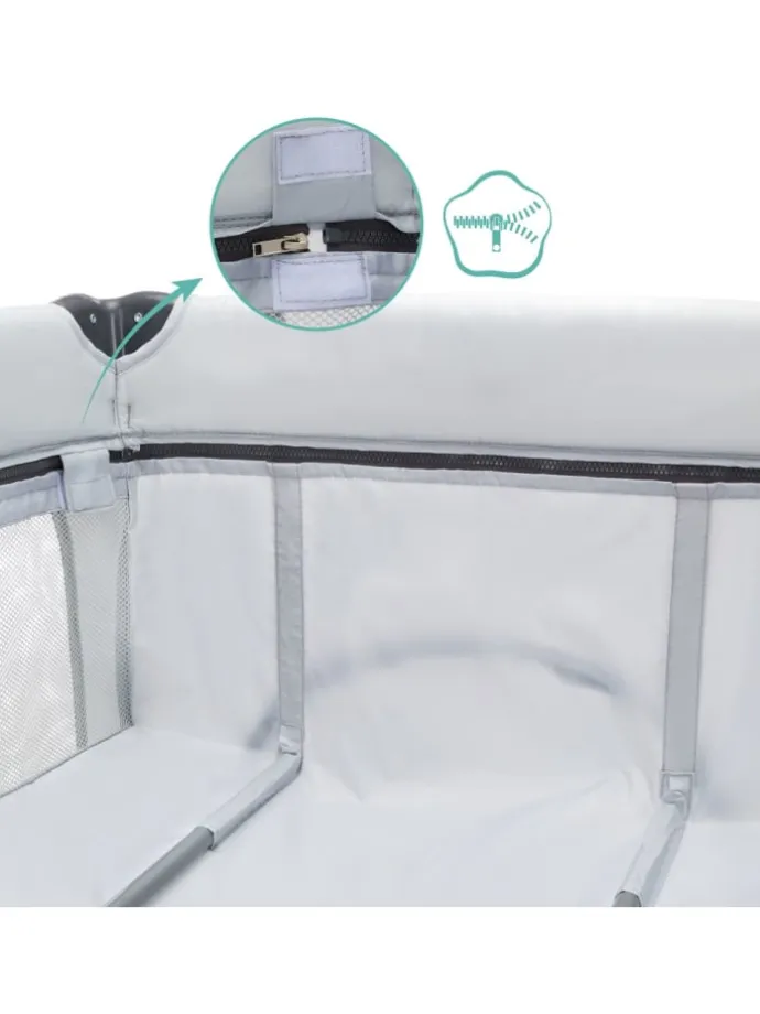 Reisebett Capri ab Geburt - 15 kg mit verstellbarem in grau