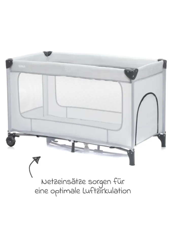 Reisebett Capri ab Geburt - 15 kg mit verstellbarem in grau