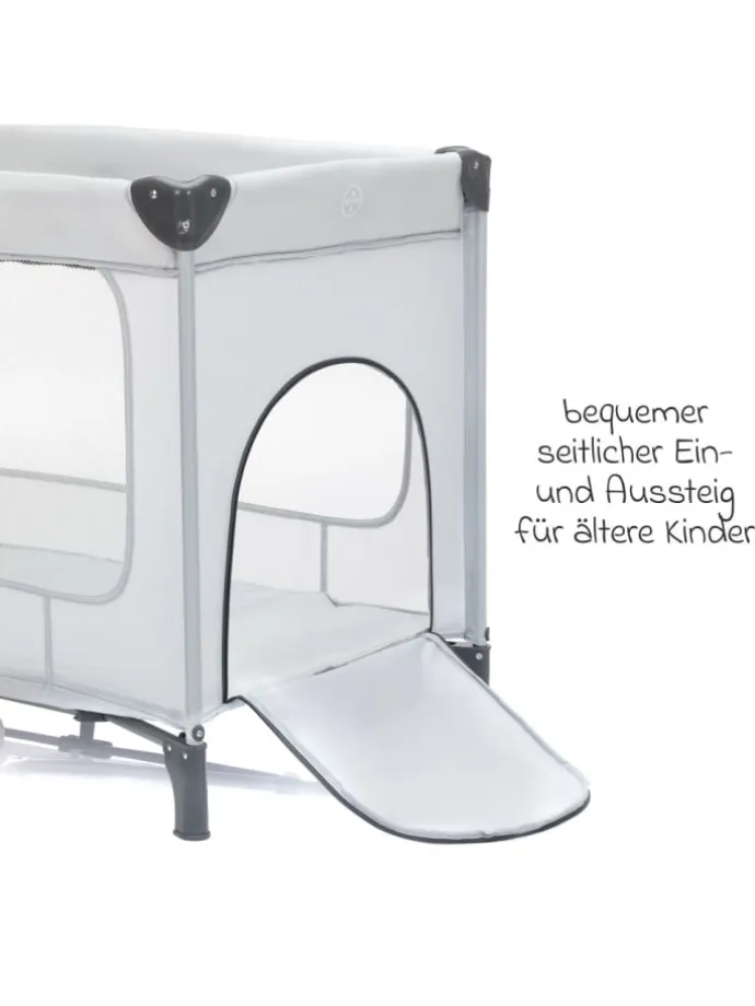 Reisebett Capri ab Geburt - 15 kg mit verstellbarem in grau
