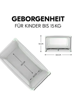 Reisebett Dream N Play Plus (mit seitlichem in grau,gruen