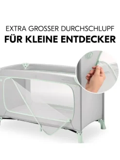 Reisebett Dream N Play Plus (mit seitlichem in grau,gruen