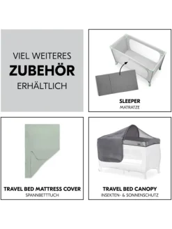 Reisebett Dream N Play Plus (mit seitlichem in grau,gruen