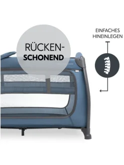 Reisebett Play N Relax Center mit Wickelauflage, in blau