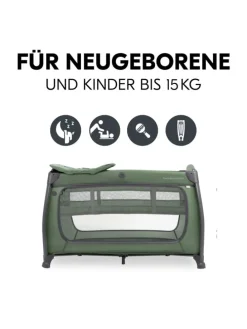 Reisebett Play N Relax Center mit Wickelauflage, in gruen