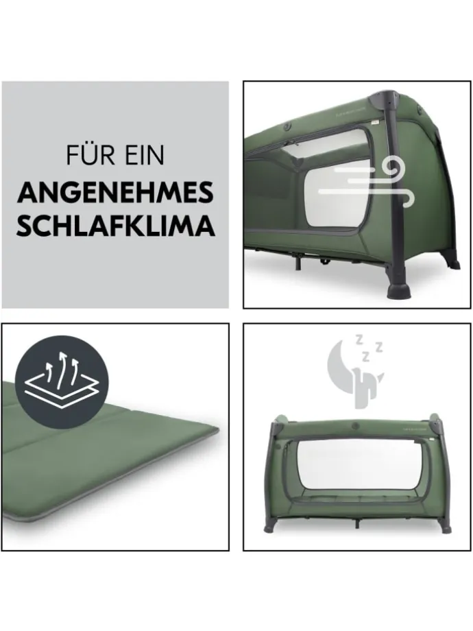 Reisebett Play N Relax Center mit Wickelauflage, in gruen