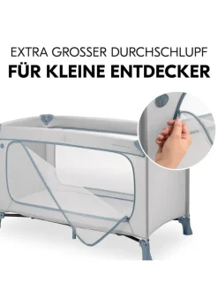 Reisebett Set Dream N Play Plus inkl. Spielzelt, in grau,blau