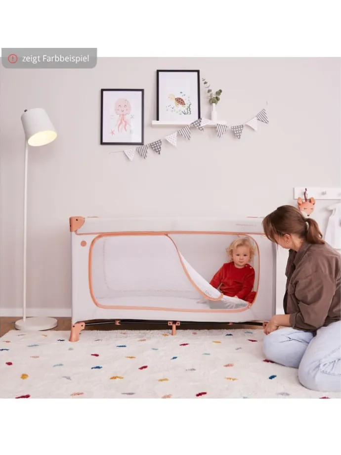 Reisebett Set Dream N Play Plus inkl. Alvi in grau,gruen