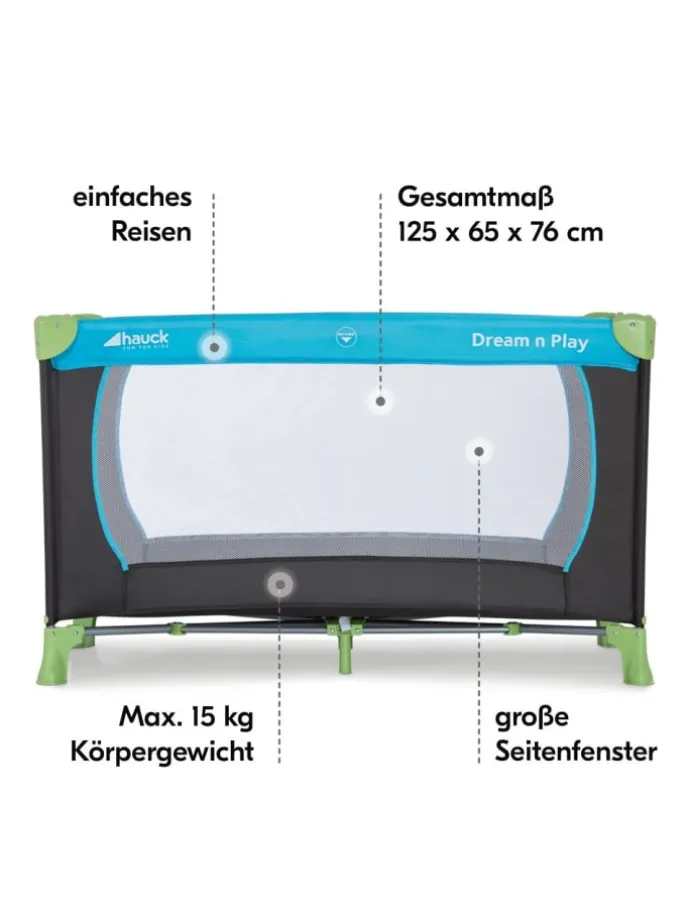 Reisebett Set Dream N Play inkl. Alvi Reisebett-Matratze in blau