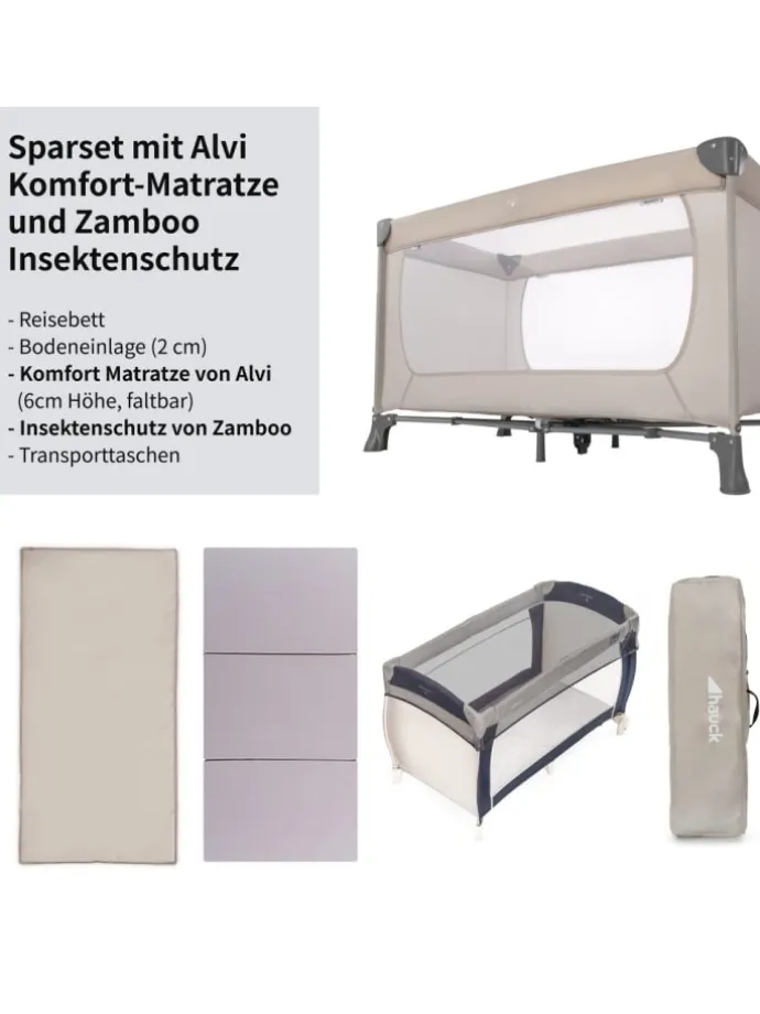 Reisebett Set Dream'n Play inkl. Reisebett in beige