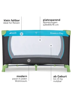 Reisebett Set Dream'n Play - mit Alvi Reisebett in blau,gruen
