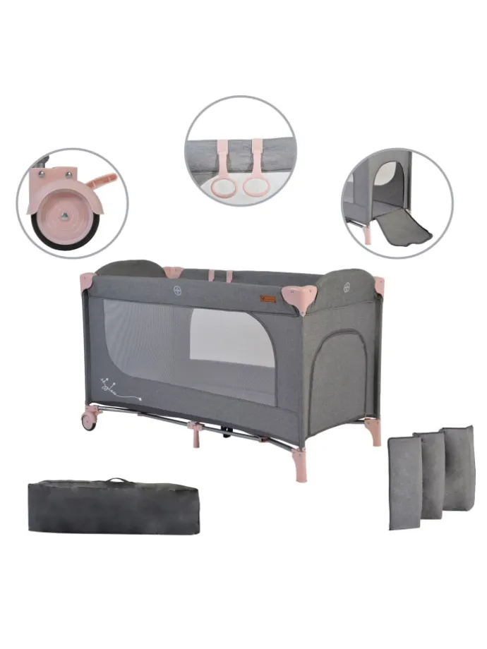 Reisebett Skyglow Laufstall in rosa