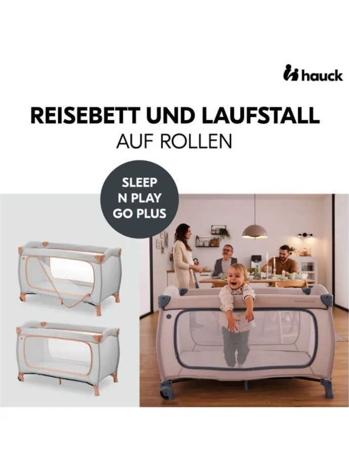 Reisebett Sleep N Play Go Plus (mit Rollen in grau