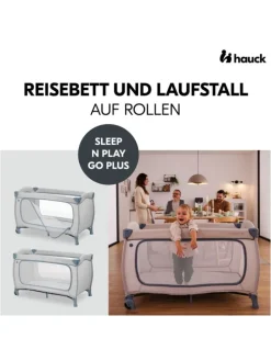 Reisebett Sleep N Play Go Plus (mit Rollen in grau