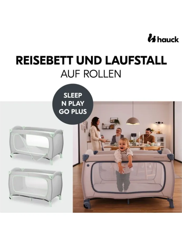 Reisebett Sleep N Play Go Plus (mit Rollen in grau