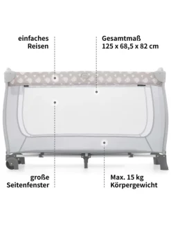 Reisebett Sleep'n Play Center mit Wickelauflage, in beige,grau