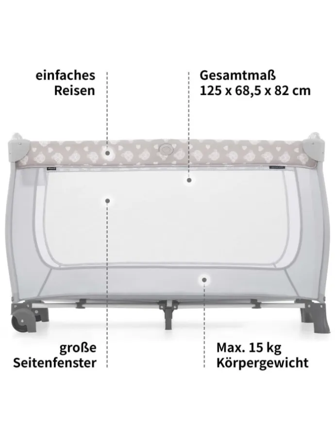Reisebett Sleep'n Play Center mit Wickelauflage, in beige,grau