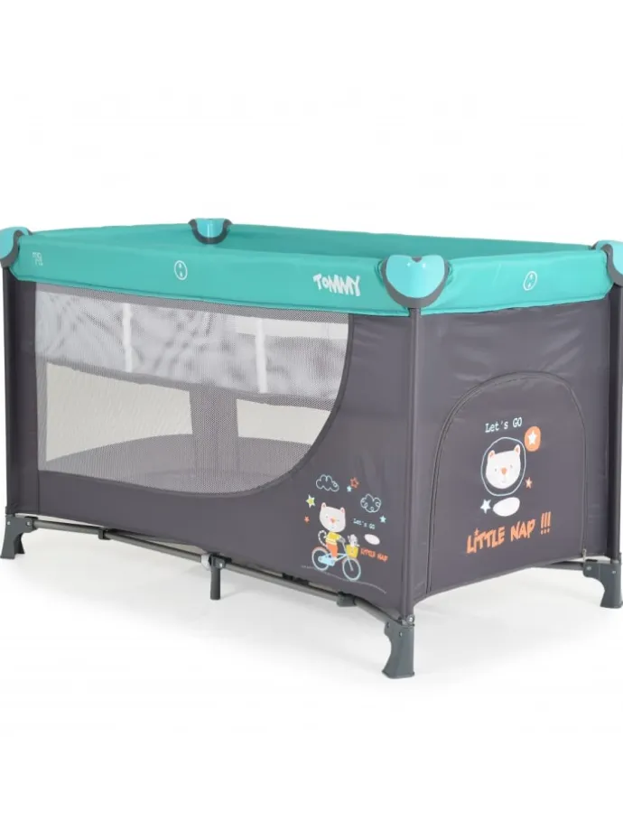 Reisebett Tommy, 2 Ebenen in blau