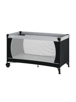 Reisebett 60x120 cm - fold & go - mit Matratze Basic, schwarz/grau