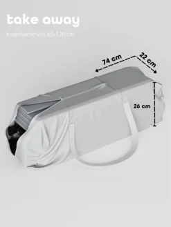 Reisebett 60x120 cm - fold & go - mit Matratze Basic, schwarz/grau