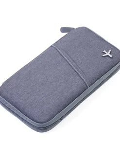 Reisedokumente-Etui in Grau - (B)24,3 x (H)13,3 x (T)2,2 cm
