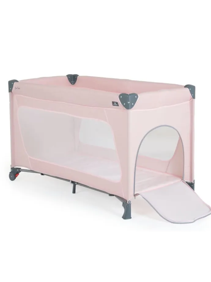 Reiselaufstall One Touch Räder in rosa
