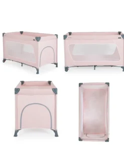 Reiselaufstall One Touch Räder in rosa
